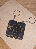 Breloki dla Par PREZENT Grawer Imiona Data SERCE