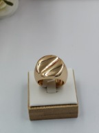 Pozłacany Sygnet Męski Klasyczny Gładki z Przetłoczeniem rozmiar 11