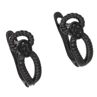 55604 Kolczyki czarna stal chirurgiczna eleganckie z cyrkoniami