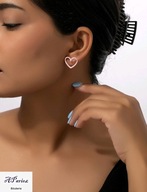 Kol0069 Kolczyki stal sztyft serduszko różowe