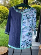 4 Bluzka Tommy Bahama 100 % jedwab cekiny hawajski wzór