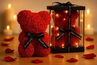 MIŚ Z RÓŻ ZESTAW PREMIUM XXL Z PŁATKÓW RÓŻ PREZENT NA WALENTYNKI DLA NIEJ