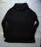 BLUZKA DAMSKA Z GOLFEM CZARNA WISKOZA XXL