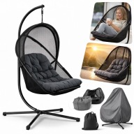 FOTEL WISZĄCY OGRODOWY BUJANY KOKON NA TARAS KRZESŁO HUŚTAWKA KOKON OGRÓD