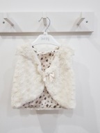 H&M kamizelka futro futerko miś kremowe bezrękawnik 86 - 92 cm