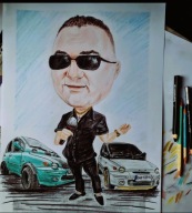 Karykatura A3 kolor prezent rocznica urodziny ślub obraz portret 2 osoby