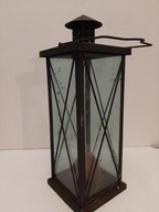 METALOWA LATARNIA LAMPION LATARENKA ŚWIECZNIK OGRODOWY ZNICZ NAGROBNY