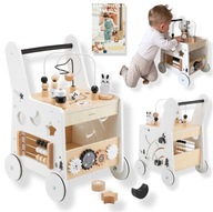 DREWNIANY PCHACZ CHODZIK 6w1 Dla Dieci z Funkcją Stolika Edukacyjnego 3+