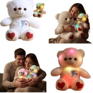 KOLOROWY MIŚ WALENTYNKI BIAŁY PLUSZAK NA WALENTYNKI DLA DZIEWCZYNY/NAŻECZO