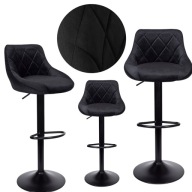 HOKER KUCHENNY KRZESŁO CZARNY DO KUCHNI BAROWY Z OPARCIEM REGULOWANY LOFT