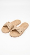 Damskie Letnie Sandały Plecione Naturalne Linen Wave , Styl BOHO ROZ. 40