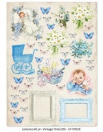 LEMONCRAFT papier ozdobny A4 - VINTAGE TIME 026 - zestaw 3 sztuk