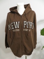 Bluza damska rozmiar M z kapturem brązowa ze ściągaczami na suwak