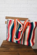 MAMAJASTUDIO Torba na ramię, torebka do ręki ,kolorowe pasy.