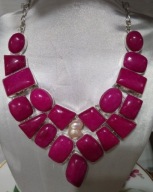 Promocja-Karaibska kolia - rubin,perła .Punca