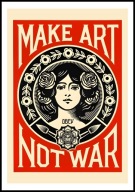 A2 PLAKAT MAKE ART NOT WAR, TWÓRZ SZTUKĘ NIE WOJNĘ, MANIFEST ANTYWOJENNY