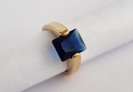 PIERŚCIONEK POZŁACANY KRYSZTAŁ STAL