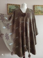 PONCZO PELERYNA kaszmir z futerkiem