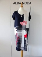 ALBA MODA KOLOROWA SUKIENKA Z PRINTEM 40