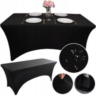 POKROWIEC NA STÓŁ BANKIETOWY CATERINGOWY ELEGANCKI OBRUS CZARNY