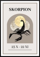 A2 PLAKAT OBRAZ ZNAK ZODIAKU SKORPION, NATURA HOROSKOP, DO DOMU, NA PREZENT