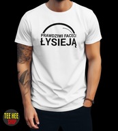 KOSZULKA PRAWDZIWI FACECI ŁYSIEJĄ ŚMIESZNA DLA MĘŻCZYZN BIAŁA M