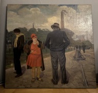 Obraz olejny Szygell 1928 – scena figuralna – duży format 98×95 cm