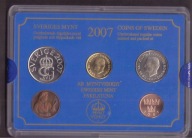 Szwecja - 2007 rok - zestaw rocznikowy - 4 monety + żeton - mennicze