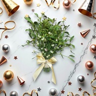 Jemioła Żywa Do Zawieszenia BOŻONARODZENIOWY Pęk zielony Bukiet Kokarda