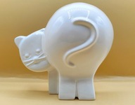 Najeżony KOT biały kotek z porcelany VINTAGE można go też zawiesić DUŻY 17