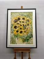 BRAZ NA PŁÓTNIE | „IMPRESJA O SŁONECZNIKACH" | WŁODZIMIERZ ZAPART 91X121CM