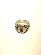 Srebrny sygnet z herbem szlacheckim Abdank