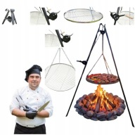 GRILL TRÓJNÓG OGRODOWY OGNISKOWY 193 STOJAK Z RUSZTEM NIERDZEWNY OGNISKO