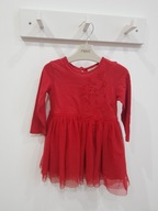 NEXT świąteczna bawełniana sukienka czerwona tiulowa 80 cm