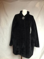 Płaszcz alpaka bardzo duży ze stójką czarny