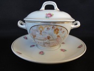 PERLAM LIMOGES cukiernica r. malowana pamiątka I komunii pocz XX w