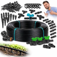 LINIA KROPLUJĄCA 100M WĄZ SYSTEM NAWADNIANIE KROPELKOWE 181 ELEMENTÓW RURA