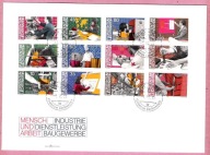 Liechtenstein 1985, FDC 12zn. praca, różne zawody, profesje