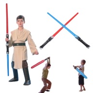 MIECZ ŚWIETLNY PODWÓJNY DLA WOJOWNIKA DŁUGI DŹWIĘK ŚWIATŁA LED 132 CM