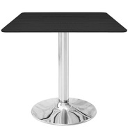 STÓŁ KWADRATOWY LUGANO| czarny blat| chromowana noga 70x70