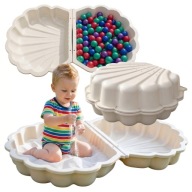 PIASKOWNICA Z POKRYWĄ BASENIK DZIECIĘCY MUSZELKA DUŻA ZESTAW 3W1 OGRODOWY