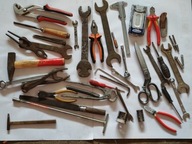 Zestaw 40 starych narzędzi klucze szczypce osprzęt Retro Mix !!