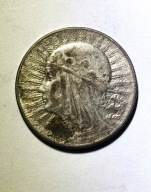 5 ZŁ GŁOWA KOBIETY 1933 r. z mennicą- oryginał srebro