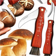 NÓŻ SKŁADANY NA GRZYBY KIESZONKOWY PODRĘCZNY NOŻYK GRZYBIARZA Z PĘDZELKIEM