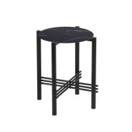 Stolik pomocniczy okrągły ława marmur czarny