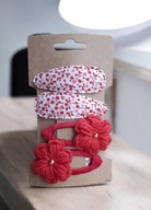 Spinki do włosów szydełkowe kwiatki czerwone 4 szt.