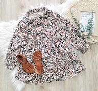 Sukienka na długi rękaw w konie rozmiar 122cm 7 lat