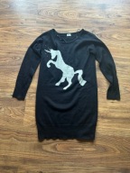 Sweter tunika jednorożec czarny