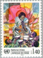 ONZ Genewa 1986 Znaczek 137 ** Afryka sztuka malarstwo matka dziecko jedzen