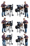 GRILL WĘGLOWY WĘDZARNIA DEKRAFT BBQ DUŻY SOLIDNY Z TERMOMETREM KOMIN SMOKER